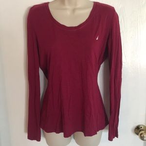 Long sleeve maroon top Nautica